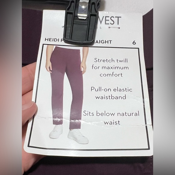 NWT Nine West Mid Rise Heidi Pull On Pant Casual Work Wear Office Straight Leg - Picture 9 of 14